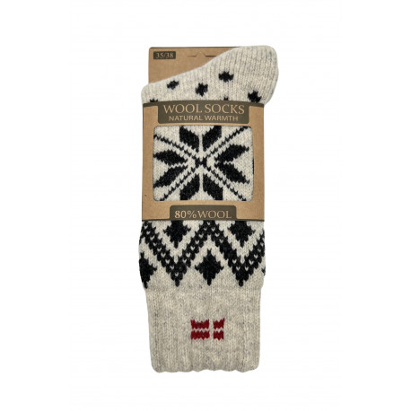 NO 106 Vlnené Ponožky WOOLWEAR of Scandinavia® (Farba: biela-čierna)