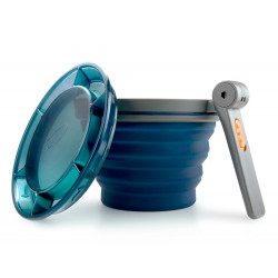 Silikónový Skladací Hrnček na Kempovanie GSI OUTDOORS 680 ml (Farba: Modrá)