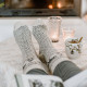 NO 100 WOOLWEAR Hrubé Vlnené ponožky s motívom losa